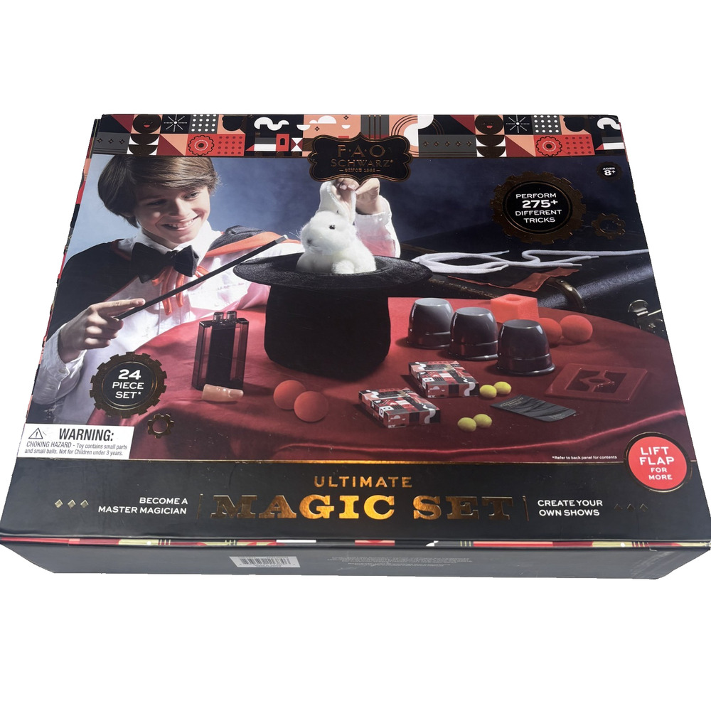 FAO SCHWARZ 24-PC ULTIMATE MAGIC SET 275+ TRICKS AGES 8+ MISSING PIECES